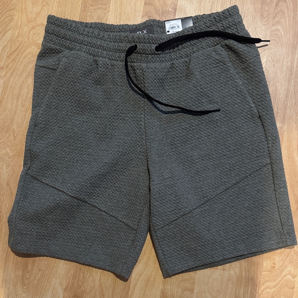 Men's Quilted Athletic Drawstring Shorts - Olive Green M